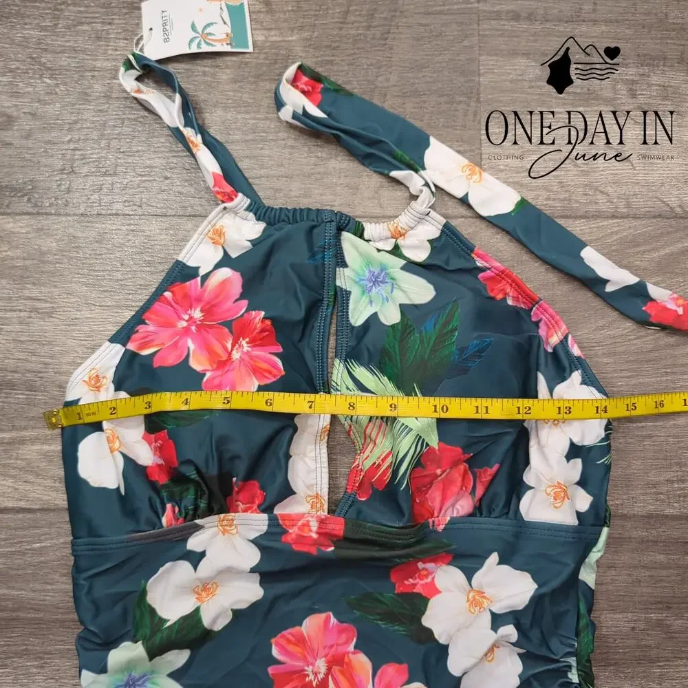 B2Prity High Neck Tummy Control one Piece Swimsuit Size L